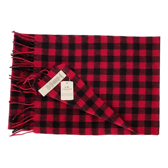 Coach Buffalo Plaid Scarf - Picture 7 of 7